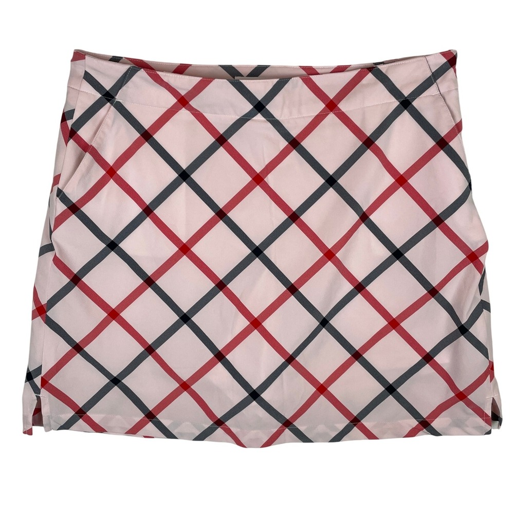 Lady Hagen Plaid Golf Skirt Women's Size 10 Pink Red Black Athletic Skort